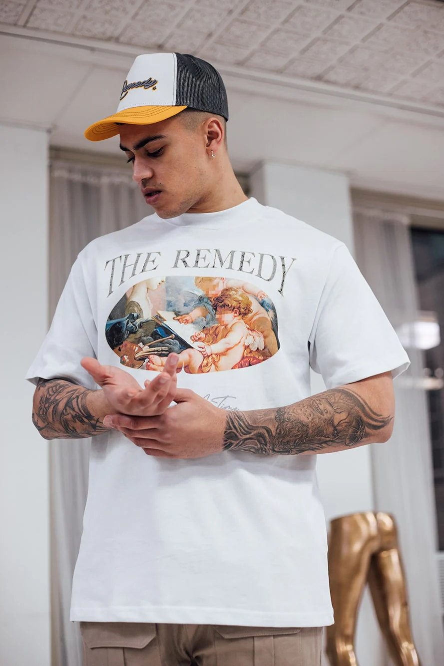 White Art Of The Angel REMEDY. Graphic Tee